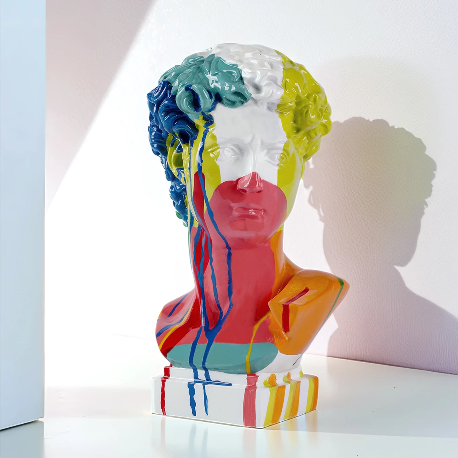 Home Decor David Head Resin Bust Statue — Modern Abstract Art Sculpture for Shelves & Mantels — view 6 of home decor