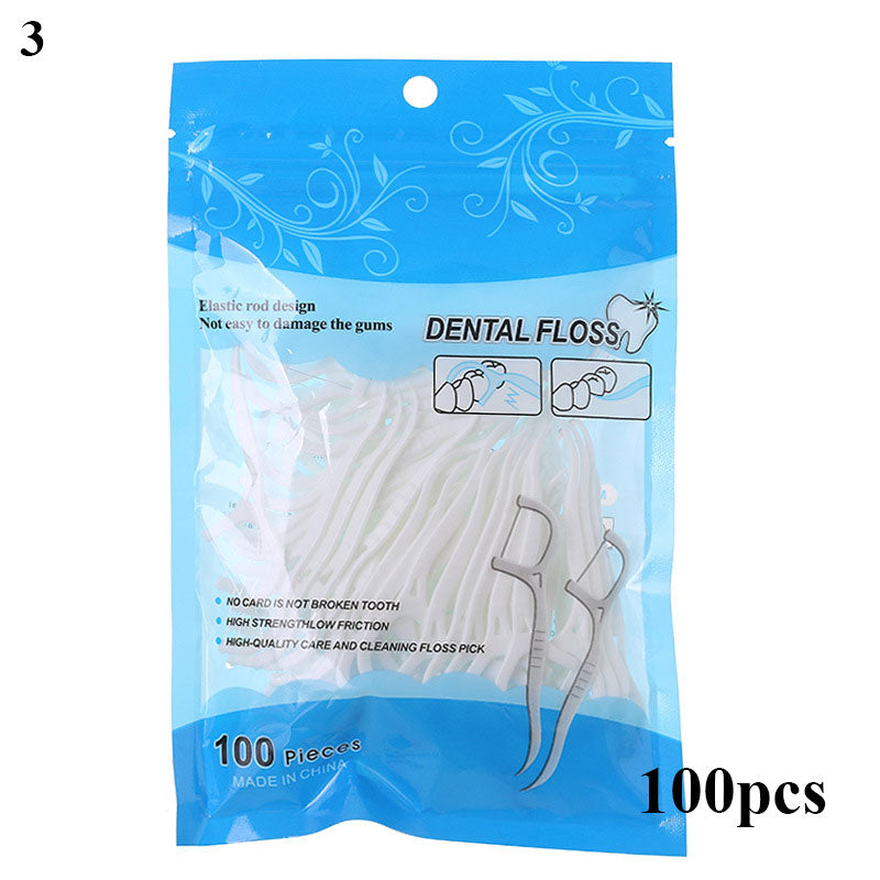 2023 New 50pcs Flat Dental Floss Black Teeth Picks