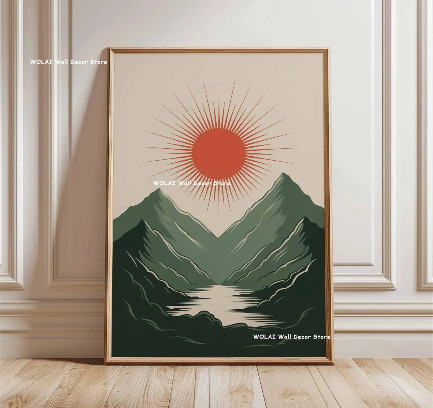 Japanese Forest &amp; Koi Fish Zen Canvas Poster &mdash; Retro Abstract Waves Wall Art for Home — view 8 of wall art & prints