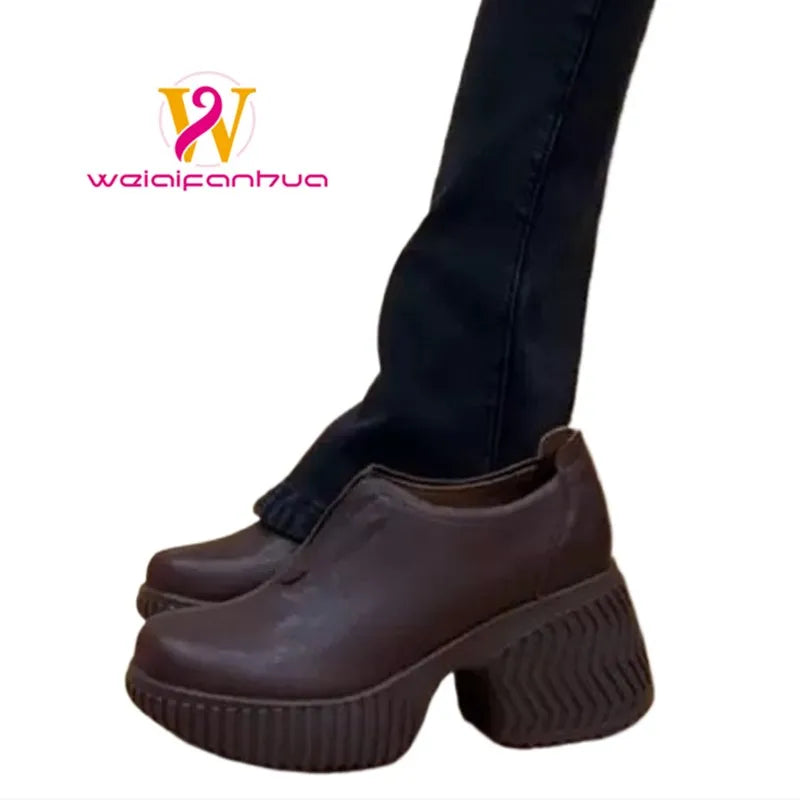 Heels & Pumps — Genuine Leather Height-Increasing Loafer Heels, Office-Friendly Concealed Lift — view 6 of heels & pumps