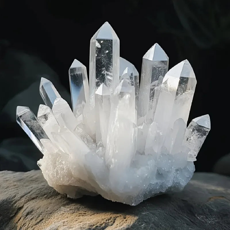 Crystal & Gemstone Clear Quartz Cluster — Spiritual Healing Crystal Decor Ornament — view 4 of crystal & gemstone