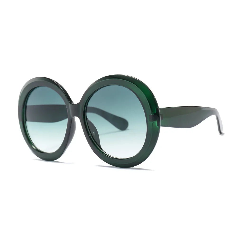 Oversized Round Sunglasses — Women's Gradient UV400 Retro Sun Glasses — view 9 of sunglasses