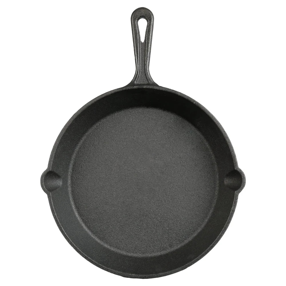 Cast Iron Skillet 10.5" Pre-Seasoned Heavy-Duty Frying Pan with Pour Spouts Oven-Safe Campfire-Ready — view 4 of cookware