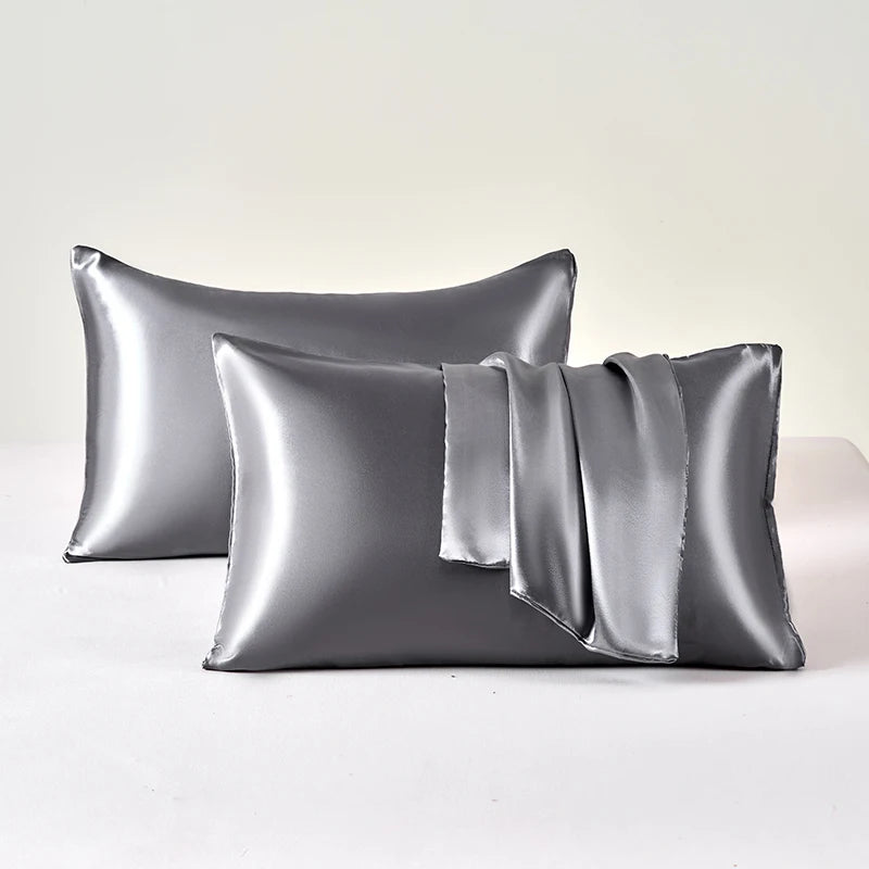 2-Pack Satin Pillowcase — Cooling Silky Smooth Pillow Covers for Skin & Hair — view 2 of cushion covers & pillow cases