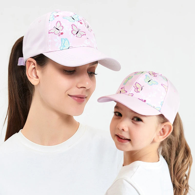 Mother Kids Baseball Caps for Girls Accessories Summer Child Girl Sun Hat Sports Travel Children Cap Adjustable 53/56cm