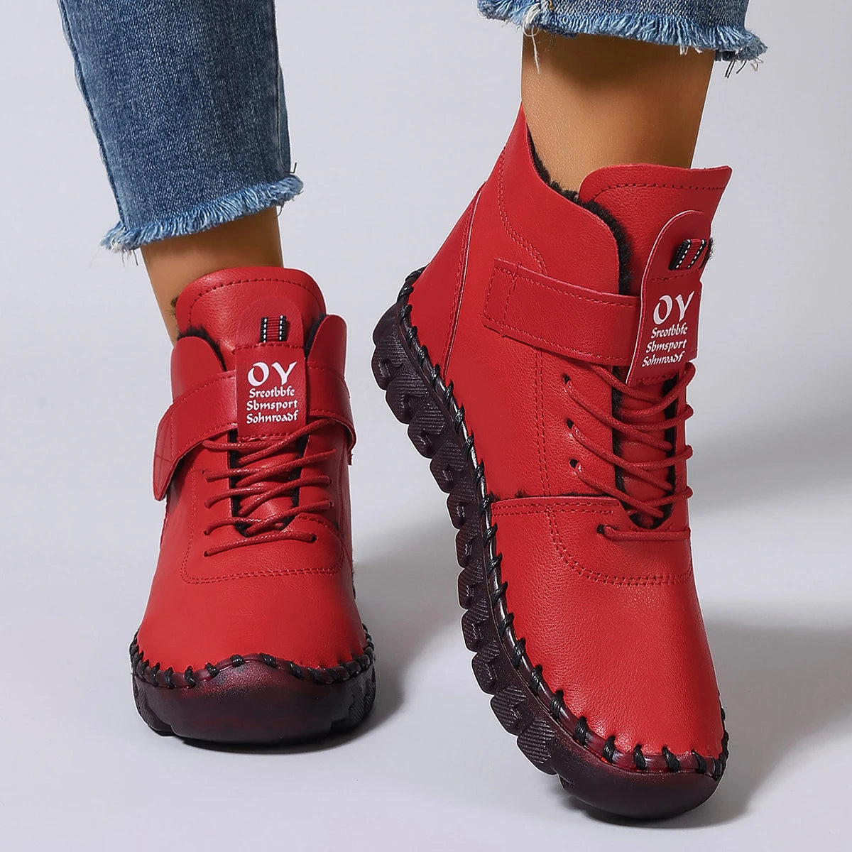 Women's Luxury Flat Ankle Boots — Comfortable Warm Casual Mom Boots (2025) — view 2 of boots