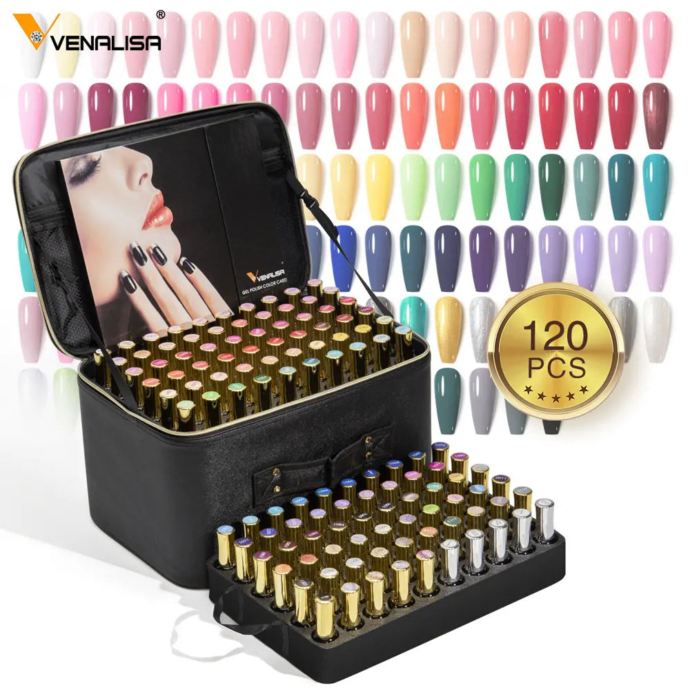 VENALISA Gel Polish Set (120PCS × 12ml) – TPO-Free Color Gel Nail Kit for Nail Art & Salon-Style Manicures
