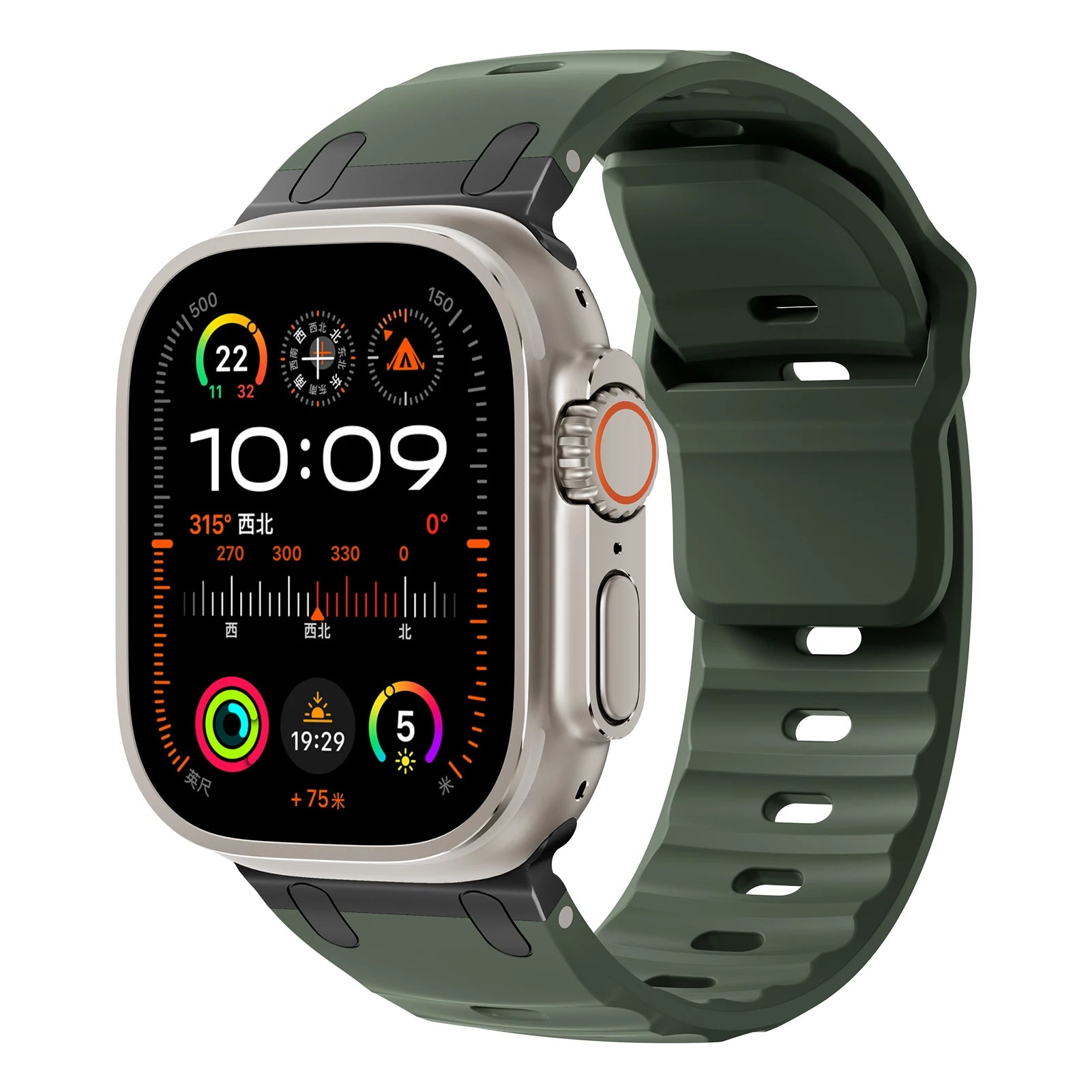 Sport Silicone Strap for Apple Watch Ultra — Stainless Connector Band 44/45/49mm — view 15 of watch straps