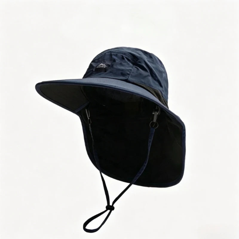 Bucket Hat Wide Brim Neck Protection — UV Outdoor Hiking Fishing Gardening Sunscreen Panama — view 10 of hats & caps