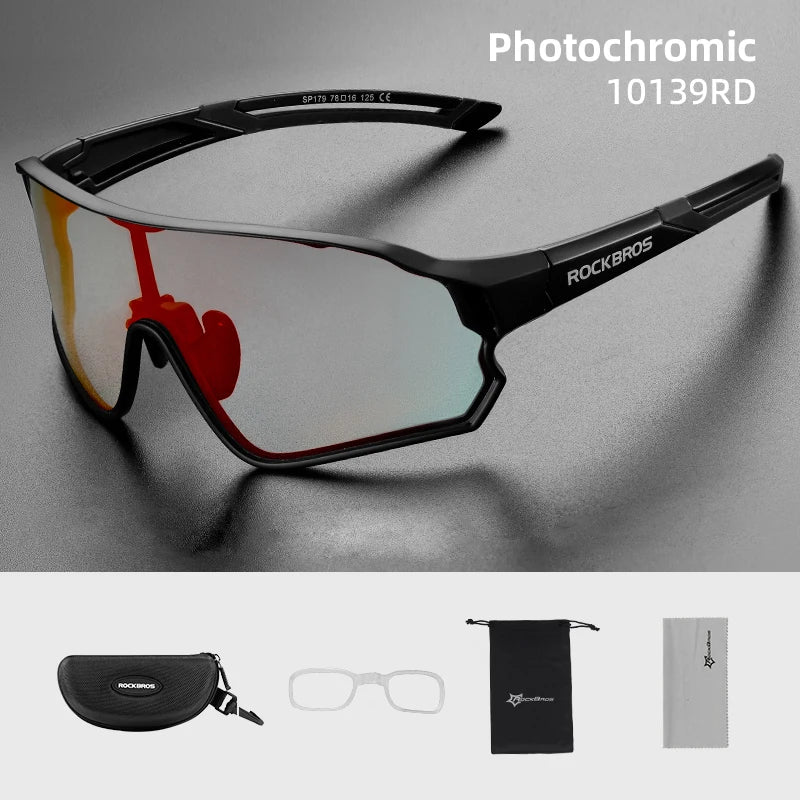 ROCKBROS MTB Road Cycling Sunglasses Photochromic UV400 — Ultra-Light Sport Safe Eyewear Equipment — view 11 of sunglasses