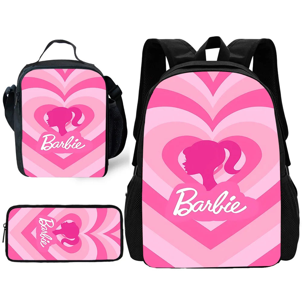 Barbie Kids’ School Backpack Set – Backpack, Lunch Bag & Pencil Case for Girls