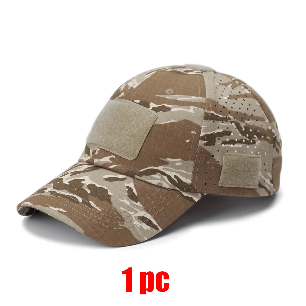 Camouflage Baseball Cap Outdoor — Tactical Sun Protection Hunting Hiking Fishing Men's Hat — view 10 of hats & caps