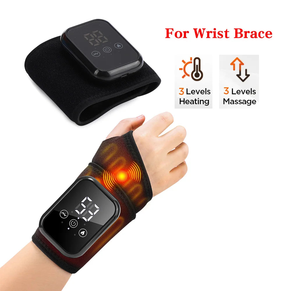 Electric Heating Wrist Guard — Vibration Massage for Carpal Tunnel Relief — view 7 of braces & support