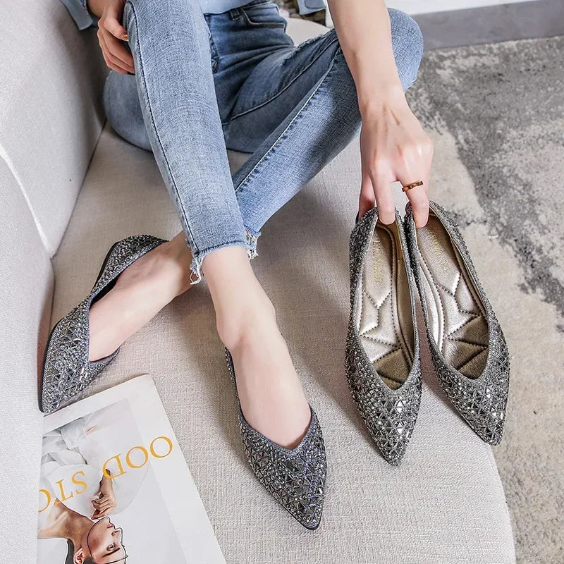 Flats & Ballet — Rhinestone Ballet Flats, Plus-Size Casual Loafers with Sparkle — view 4 of flats & ballet