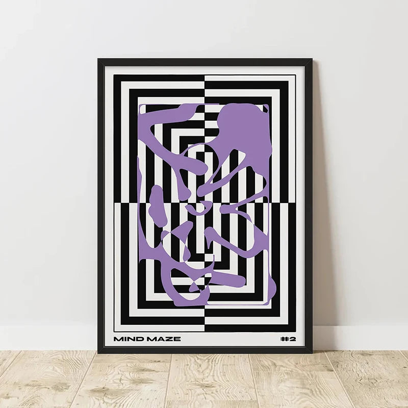 Classic Retro Abstract Art Canvas Poster &mdash; Frameless Print for Home &amp; Room Wall Decor