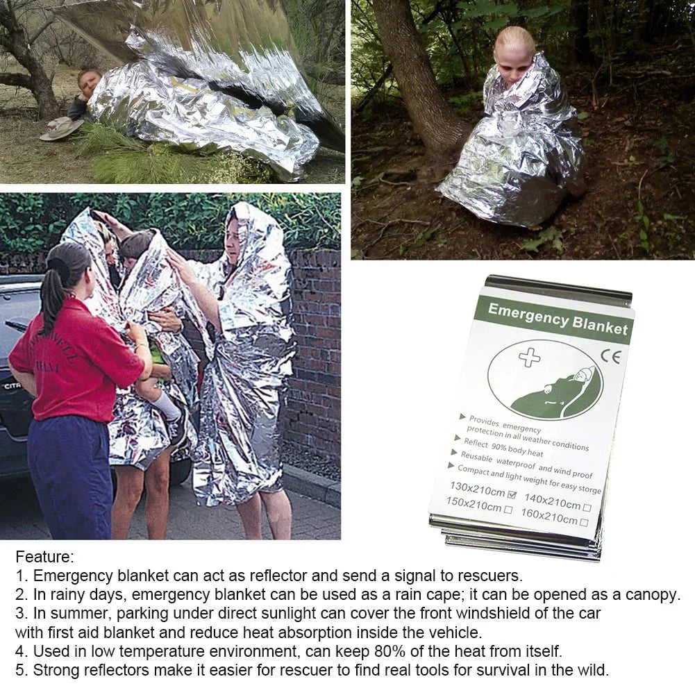 Emergency Mylar Survival Blanket Bulk Pack — Lifesaving Thermal Foil — view 3 of outdoor sports