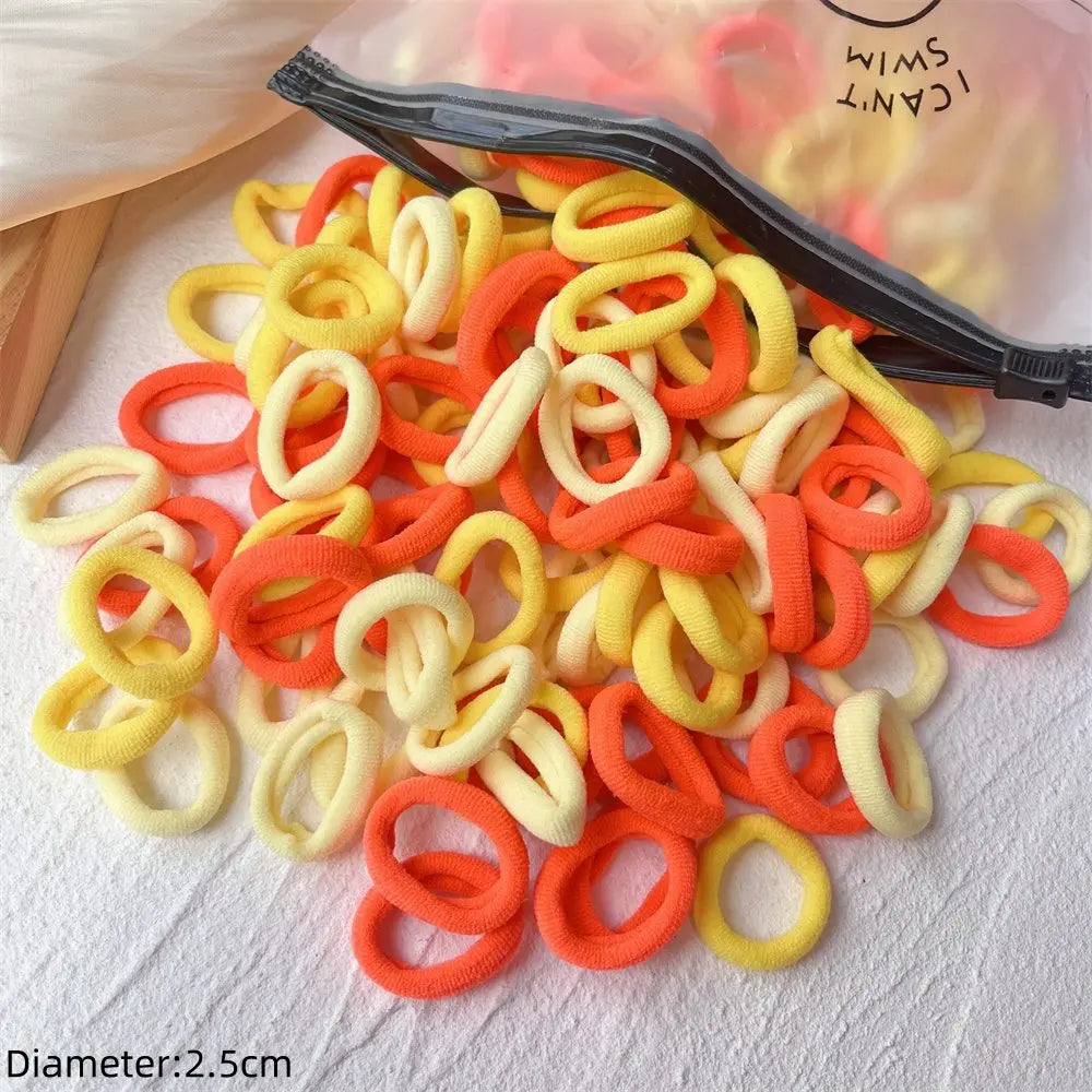 50pcs Black Elastic Hair Band Leagues Ties Colets Scrunchies Springs Gum Accessory For Girl Women No Damage Pigtails Holder Set — view 19 of product
