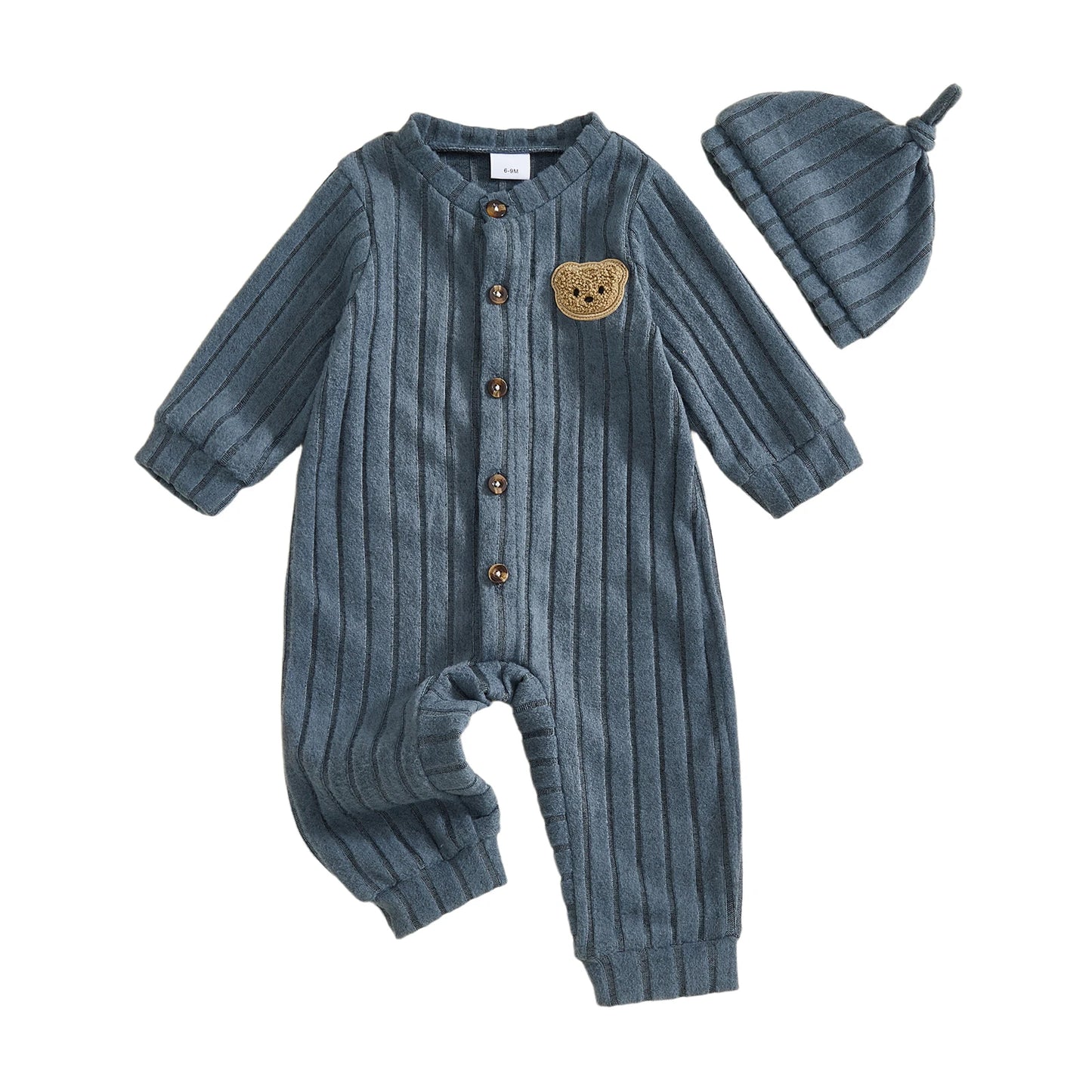 Infant Boy Bear Embroidery Romper & Beanie Set - 2-Piece Gift Outfit — view 6 of infant sets