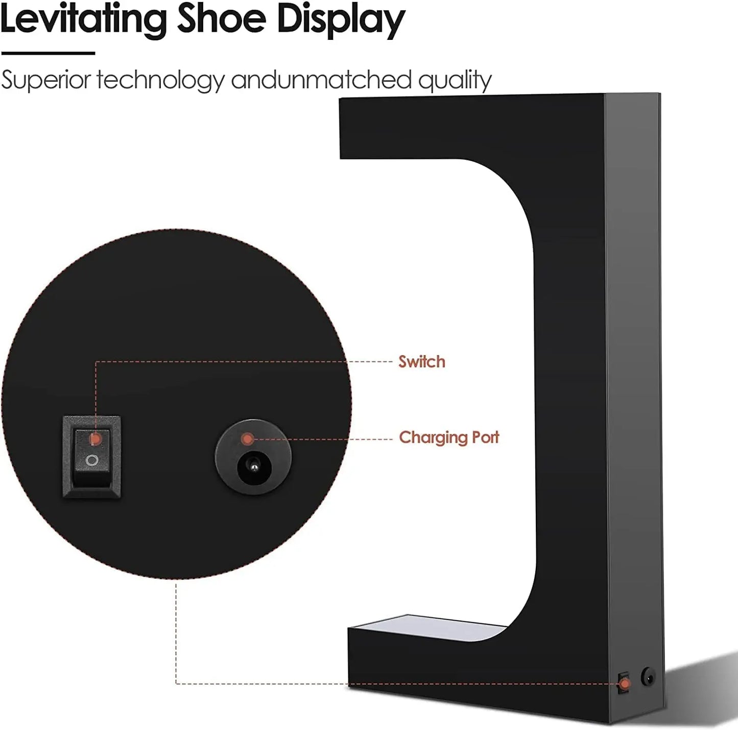Magnetic Levitation Sneaker Display — Floating LED Shoe Stand — view 5 of shoe accessories