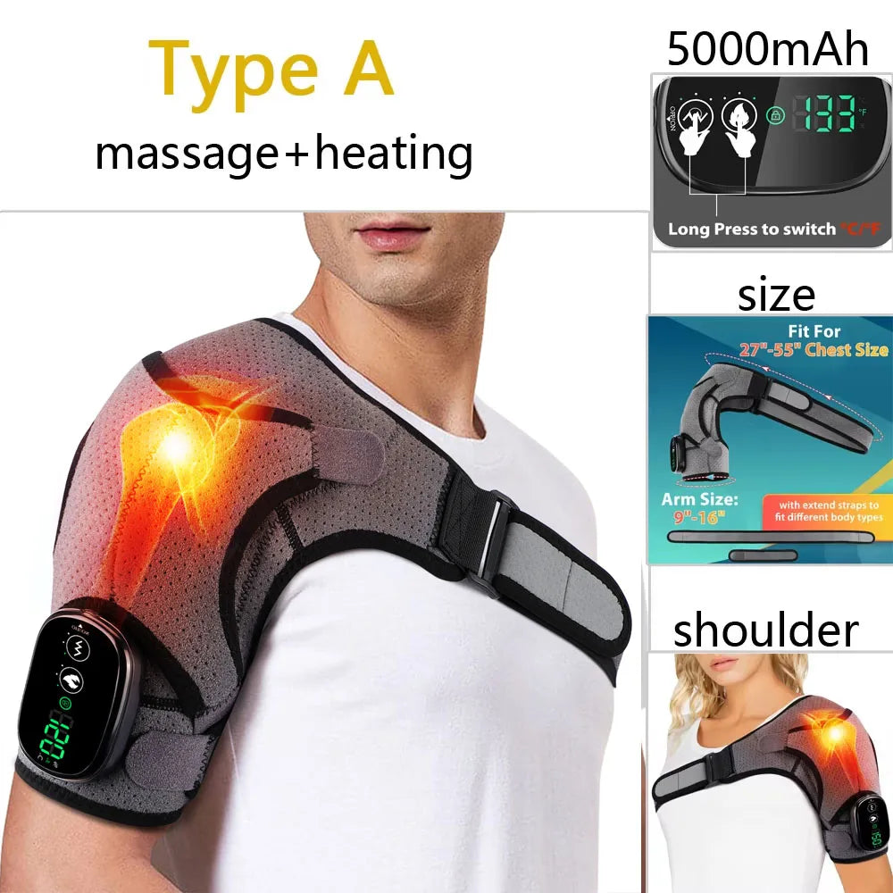 Electric Shoulder Heating Pad — 3-Speed Vibration Muscle Relax Brace — view 9 of recovery & massage