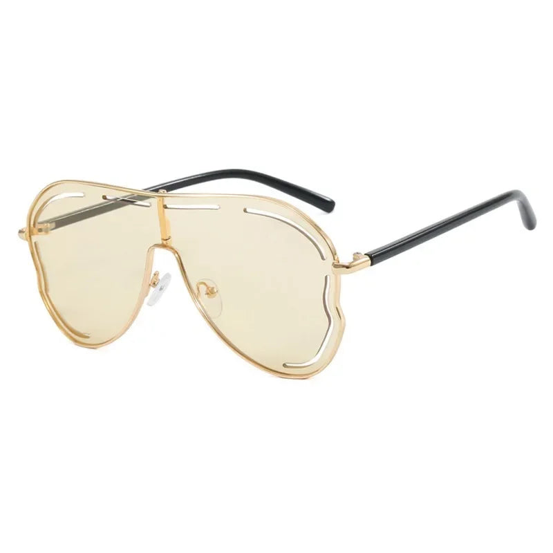 Oversized Shield Sunglasses 2024 — Hollow One-Piece Big-Frame Luxury Special-Shaped Eyewear — view 13 of sunglasses
