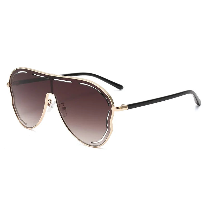 Oversized Shield Sunglasses 2024 — Hollow One-Piece Big-Frame Luxury Special-Shaped Eyewear — view 12 of sunglasses