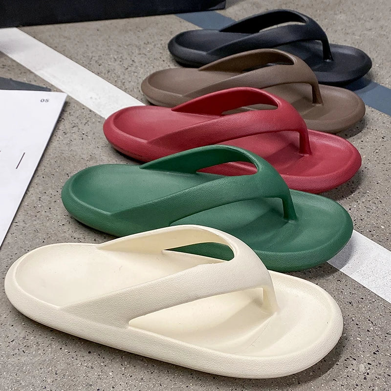 Summer Sandals Couples Flip-Flops — Thick-Sole Beach Slides for Him & Her — view 3 of summer sandals