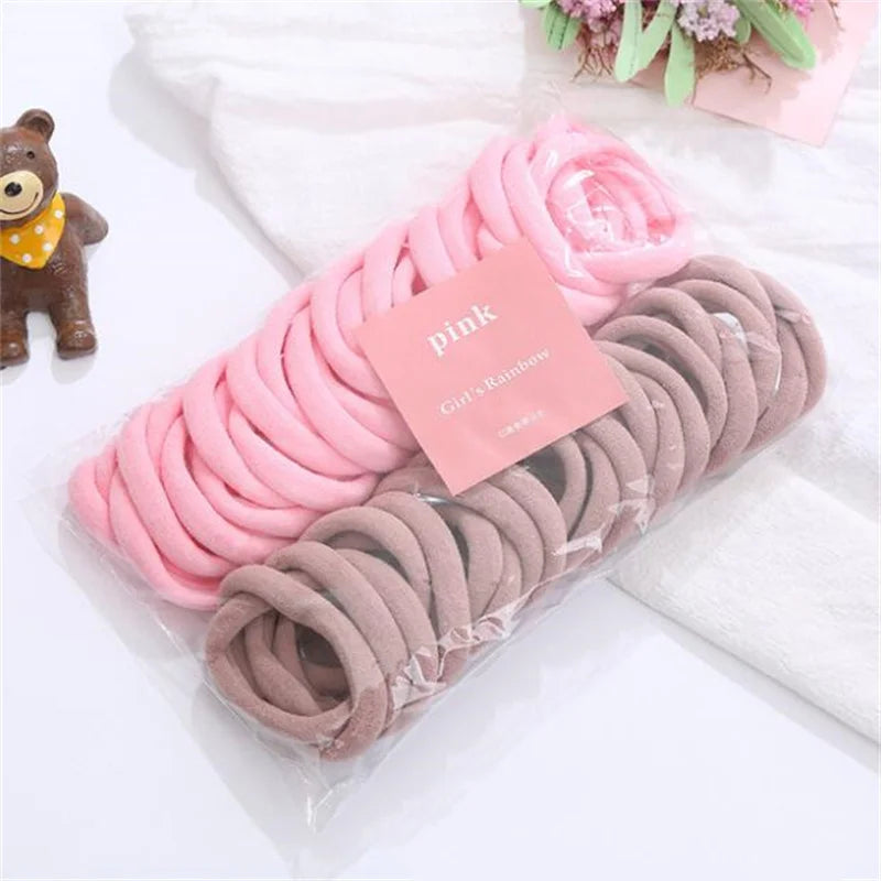 50pcs Black Elastic Hair Band Leagues Ties Colets Scrunchies Springs Gum Accessory For Girl Women No Damage Pigtails Holder Set — view 5 of product