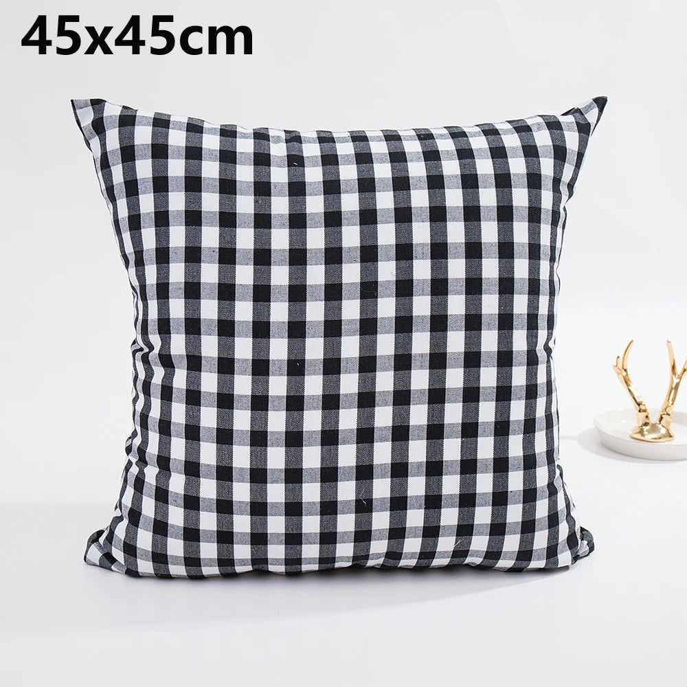 Plaid Sofa Cushion Cover &mdash; 30&times;50 &amp; 45&times;45 cm Multi-Color Stripe Pillowcase — view 13 of cushion covers & pillow cases