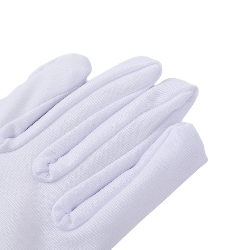 White Kids’ Spandex Elastic Gloves – Boys’ and Girls’ Stage Performance & Etiquette Gloves