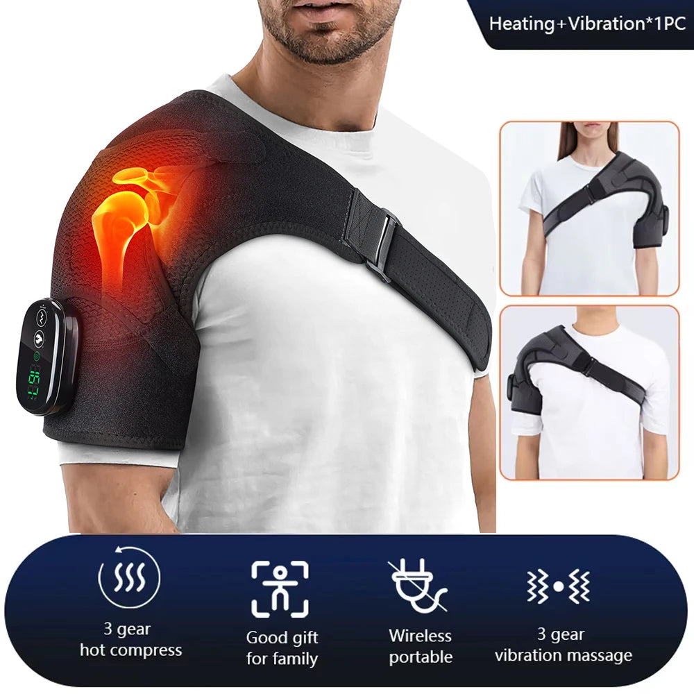 Heated Vibration Shoulder Massager Brace — Frozen Shoulder Therapy — view 9 of braces & support