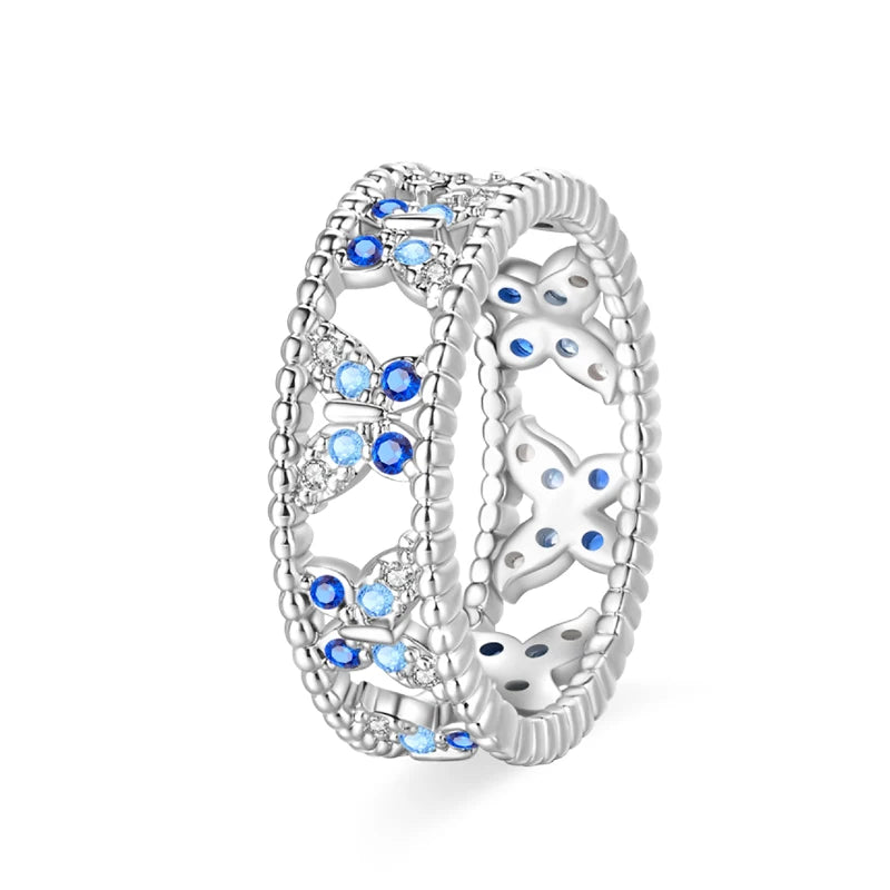 Women's 925 Sterling Silver Hollow Ring — Flower Butterfly Heart Sun Fashion Jewelry