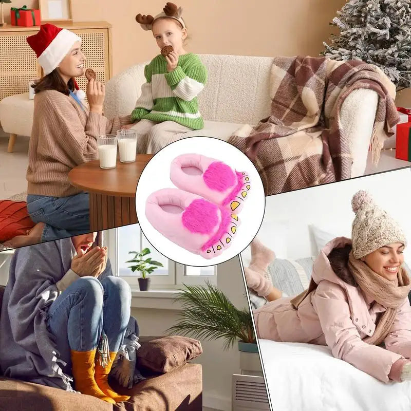 Big Foot Novelty Slippers — Oversized Plush Indoor House Shoes — view 5 of sandals & slides