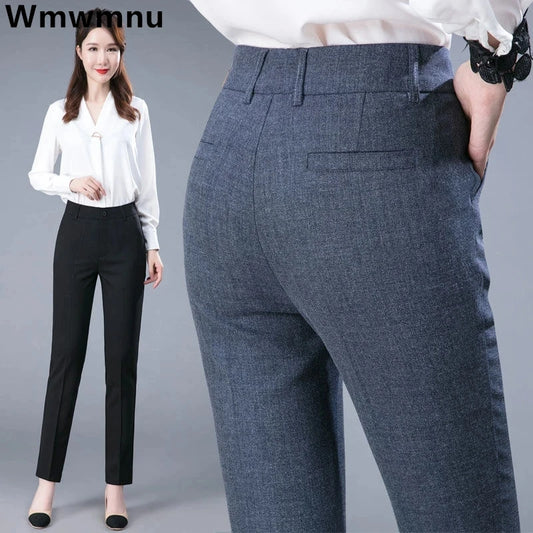 New Formal Pencil Ankle-length Pants For Women High Waist OL Sweatpants Classic