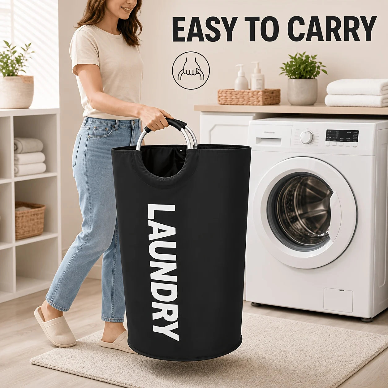 2-Pack Foldable Laundry Hamper with Detachable Bag, Tall — product photo 8