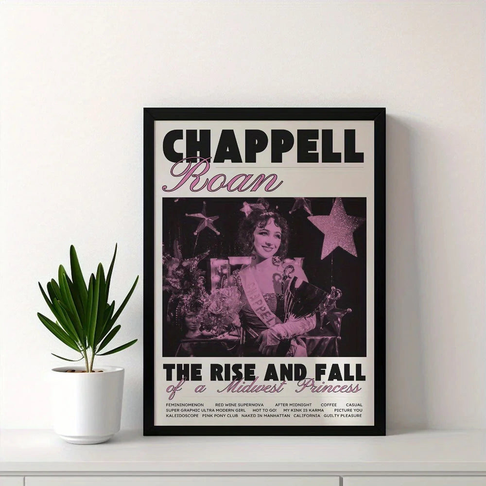Colorful Text Typography Canvas Poster — Chic Pink & White Vintage Room Decor — view 4 of wall art & prints