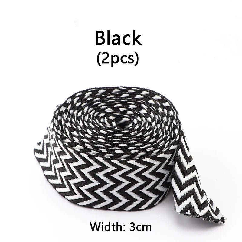 Designer-Look Flat Shoelaces — Chevron Pattern Sneaker Laces — view 18 of shoe accessories