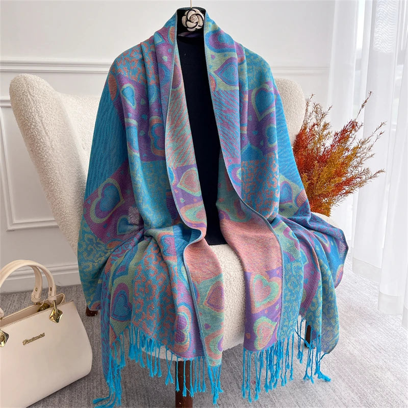 Pashmina Scarf in 58 Signature Shades — Cashmere-Feel Women's Tassel Shawl Wrap Color Stack