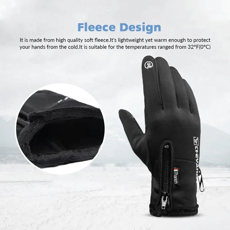 Winter Gloves Waterproof Thermal Touchscreen — Windproof Cold Weather Running Hiking Ski Gloves — view 6 of gloves