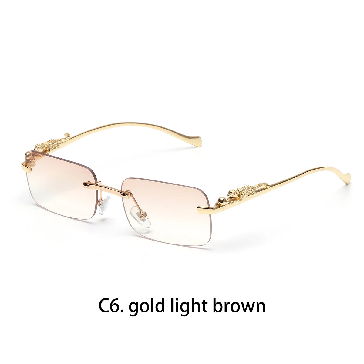 Rimless Sunglasses Ruiao UV400 — Sleek Metal Square Designer Shades Men Women Influencer — view 18 of sunglasses