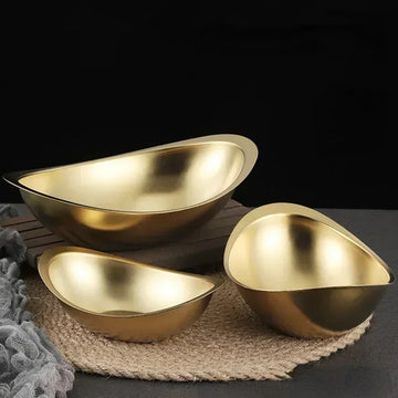 Golden Ingot Bowl — 304 Stainless Steel Korean Salad & Dessert Snack Bowl — view 1 of dining & tableware