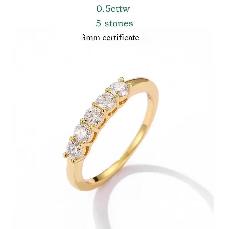 Smyoue Women's S925 Sterling Silver Moissanite Ring — 0.7CT 3mm Wedding Band Jewelry — view 9 of jewelry