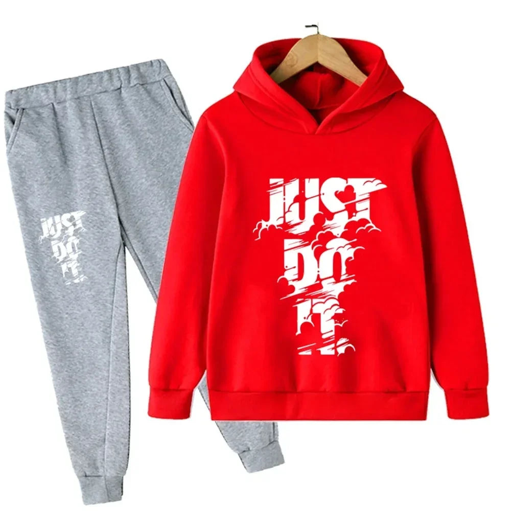 Children's Spring/Autumn Casual Sportswear Boys and Girls Hoodie+Pants 2-piece Set Daily Children's Clothing Set 3-14 Years Old