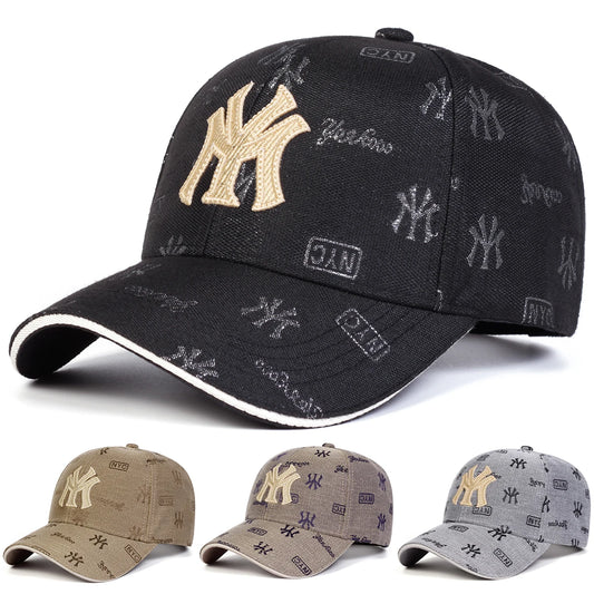 Unisex MY Letter Embroidered Baseball Cap — Minimalist Initial Adjustable Spring Autumn Hat — view 1 of hats & caps