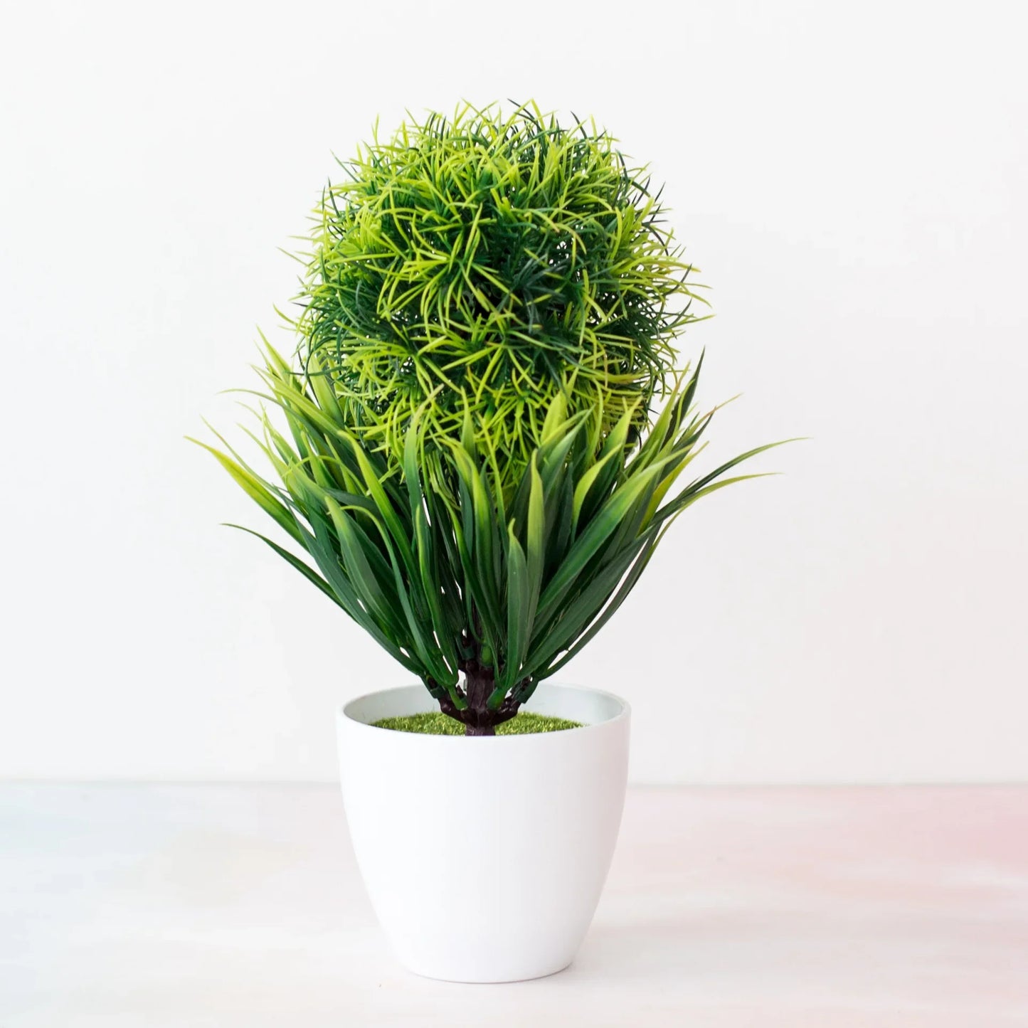 Home Decor Artificial Bonsai Plant — Faux Green Small Tree in Pot for Home, Office & Garden