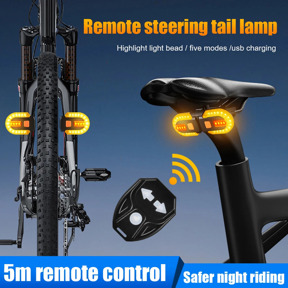 Bicycle Turn Signal Tail Light with Wireless Remote — Brake & Indicator Set — view 3 of outdoor sports