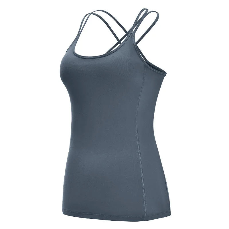 Padded Yoga Crop Top Sports Bra — Women’s Breathable Workout Tank — view 8 of sports & fitness