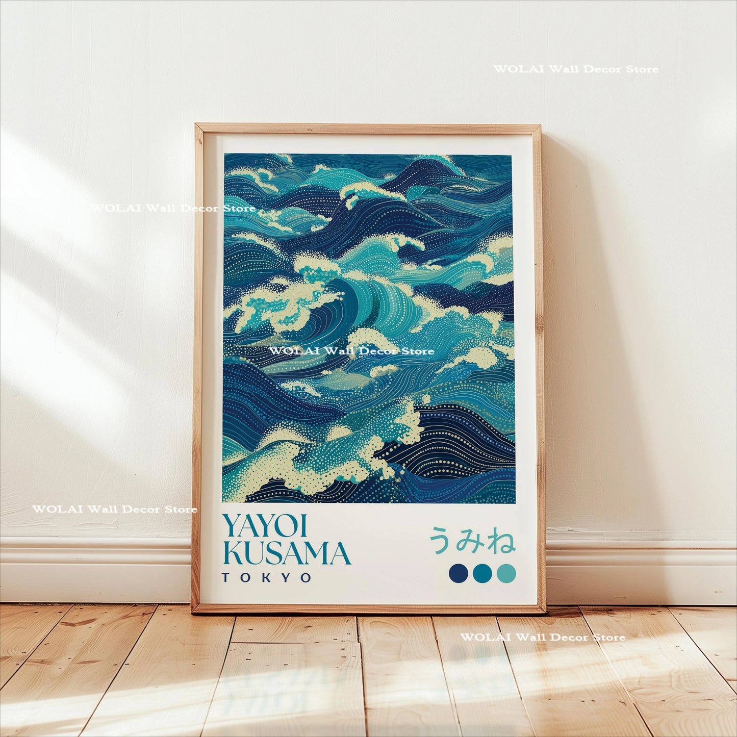 Yayoi Kusama Koi &amp; Jellyfish Canvas Poster &mdash; Japanese Hokusai Giant Wave Wall Art