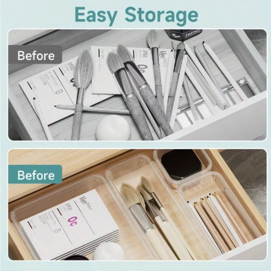 24-Piece Clear Acrylic Drawer & Desk Storage Organizer Set — product photo 2