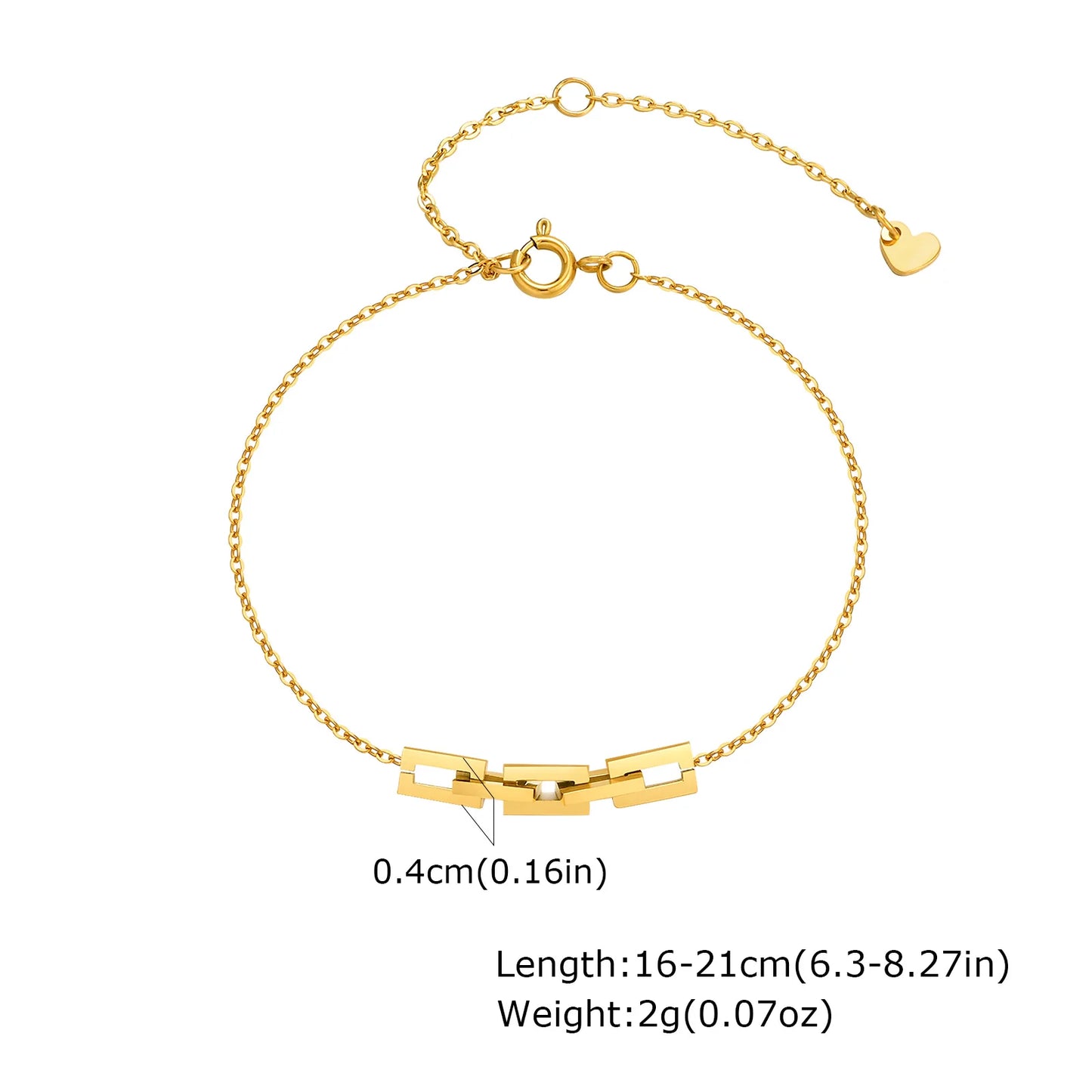 Women's Herringbone Chain Bracelet — Gold Plated Stackable Stainless Steel Jewelry